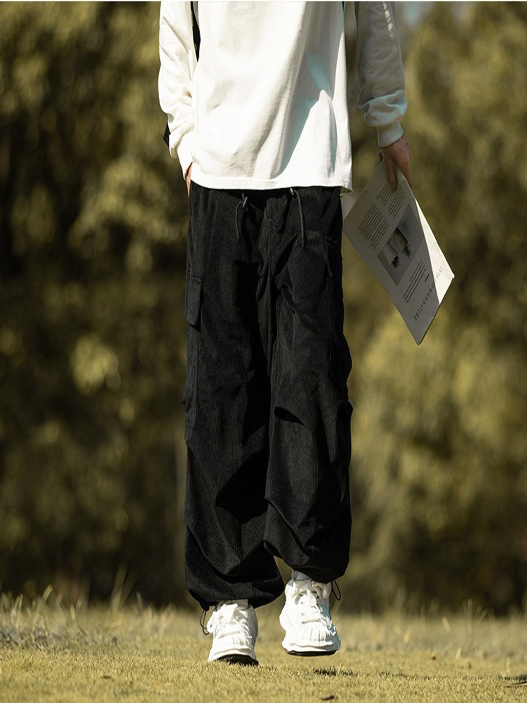 

StyleCast Men Straight Fit Cargos Trousers, Black
