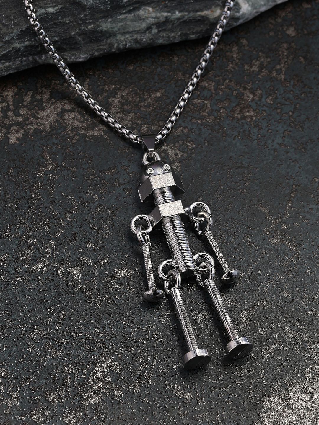 

French Accent Silver-Plated Cyberon Pendants With Chains