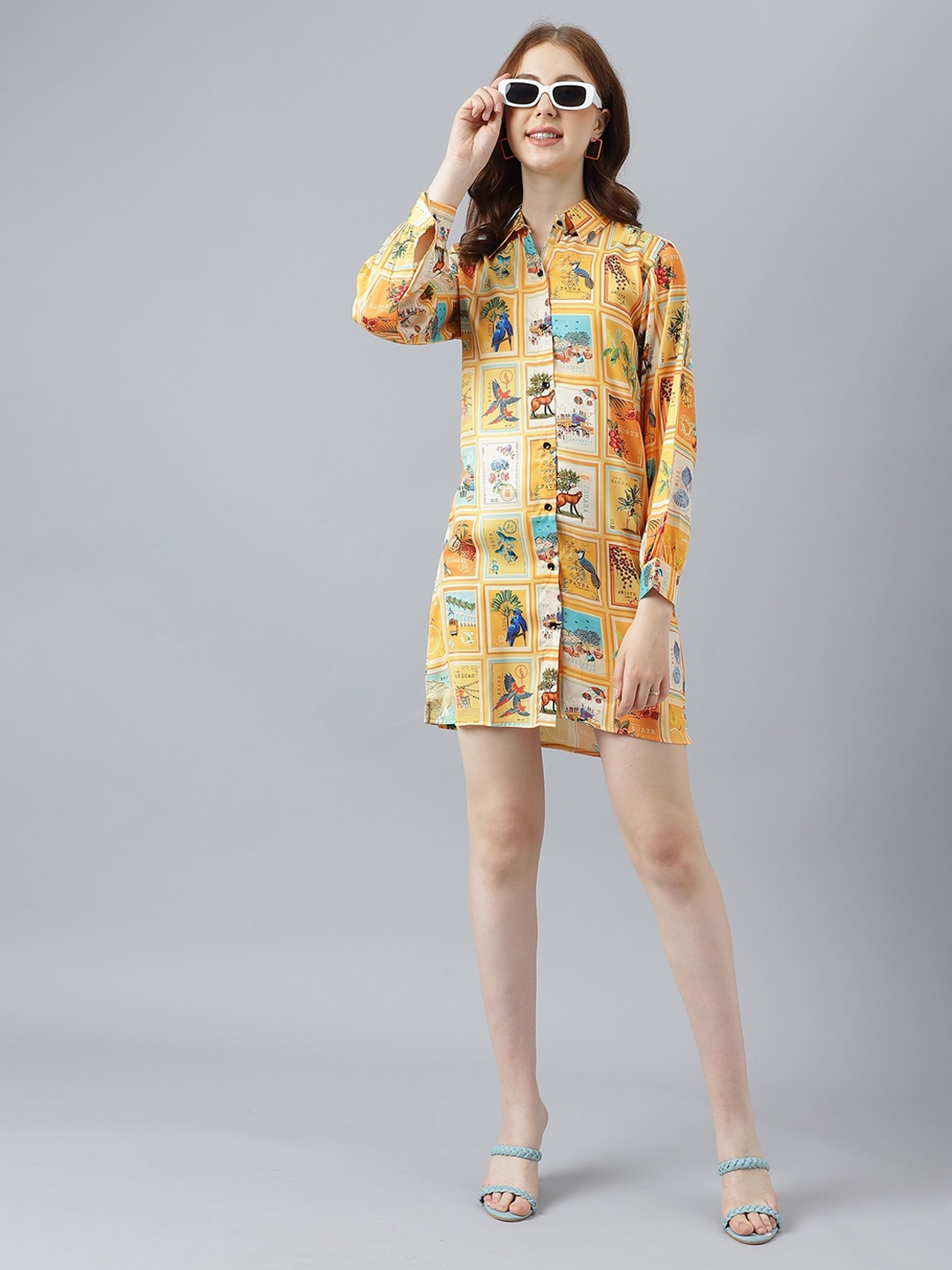 

Attire Empire Women Premium Floral Opaque Printed Casual Shirt, Yellow