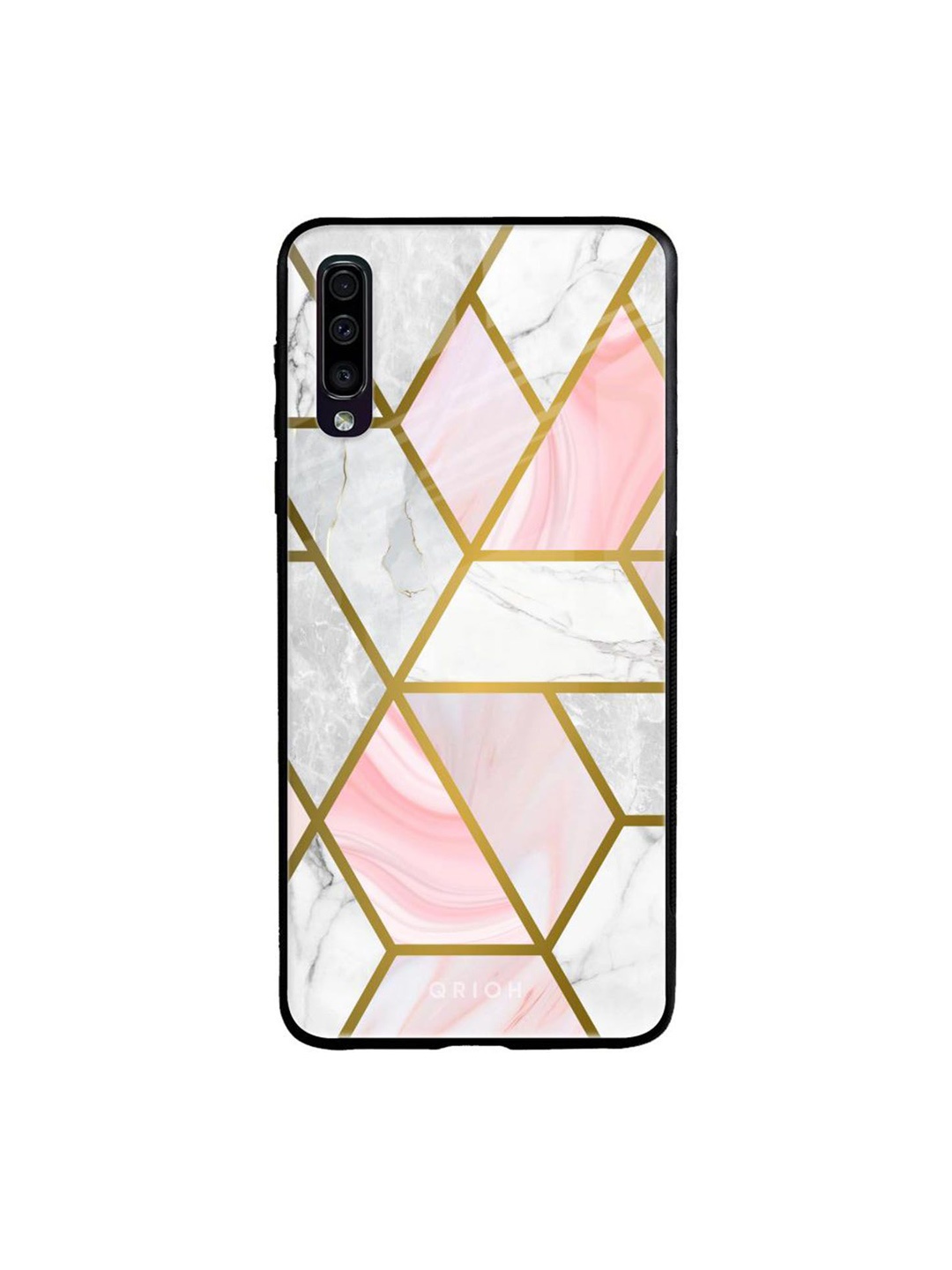 

QRIOH Geometric Printed Samsung Galaxy A70 Back Case Mobile Accessories, Pink