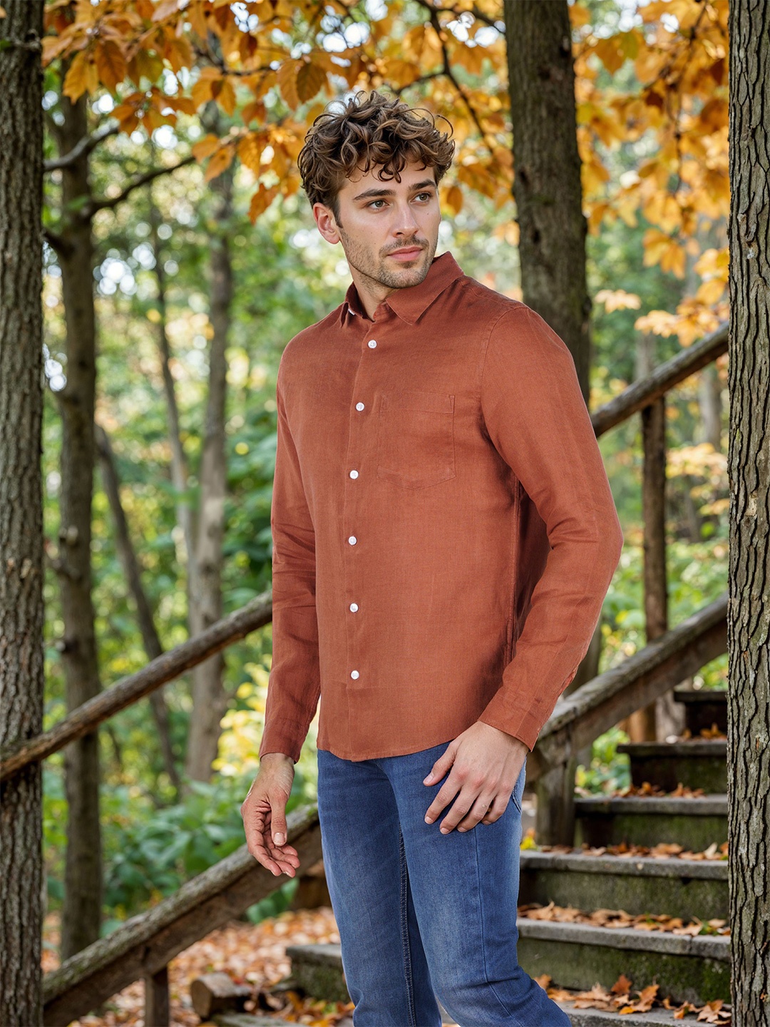 

Celio Men Classic Opaque Casual Shirt, Brown
