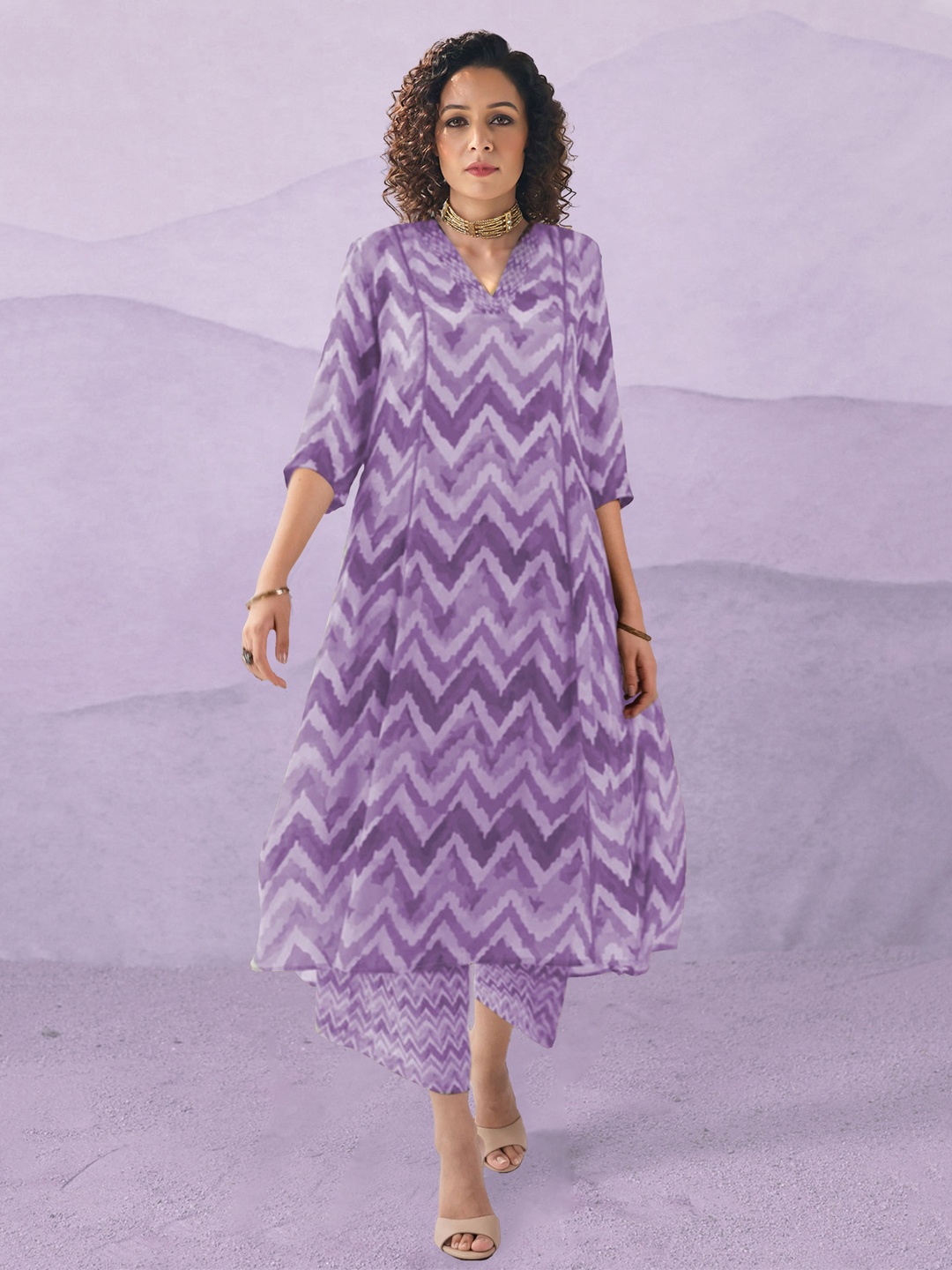 

BAESD Women Regular Kurta with Palazzos, Purple
