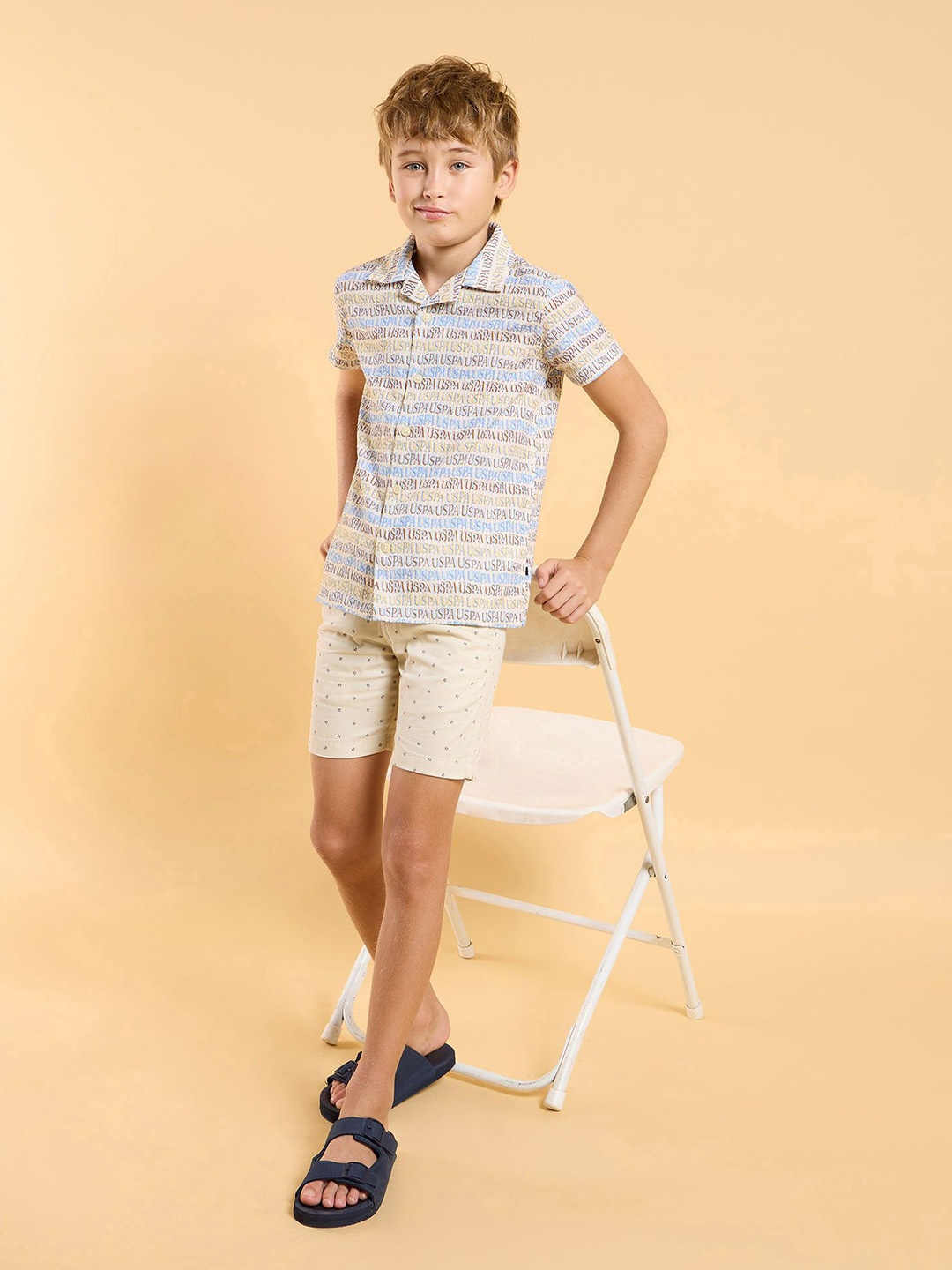 

U.S. Polo Assn. Kids Boys Classic Opaque Printed Casual Shirt, Multi