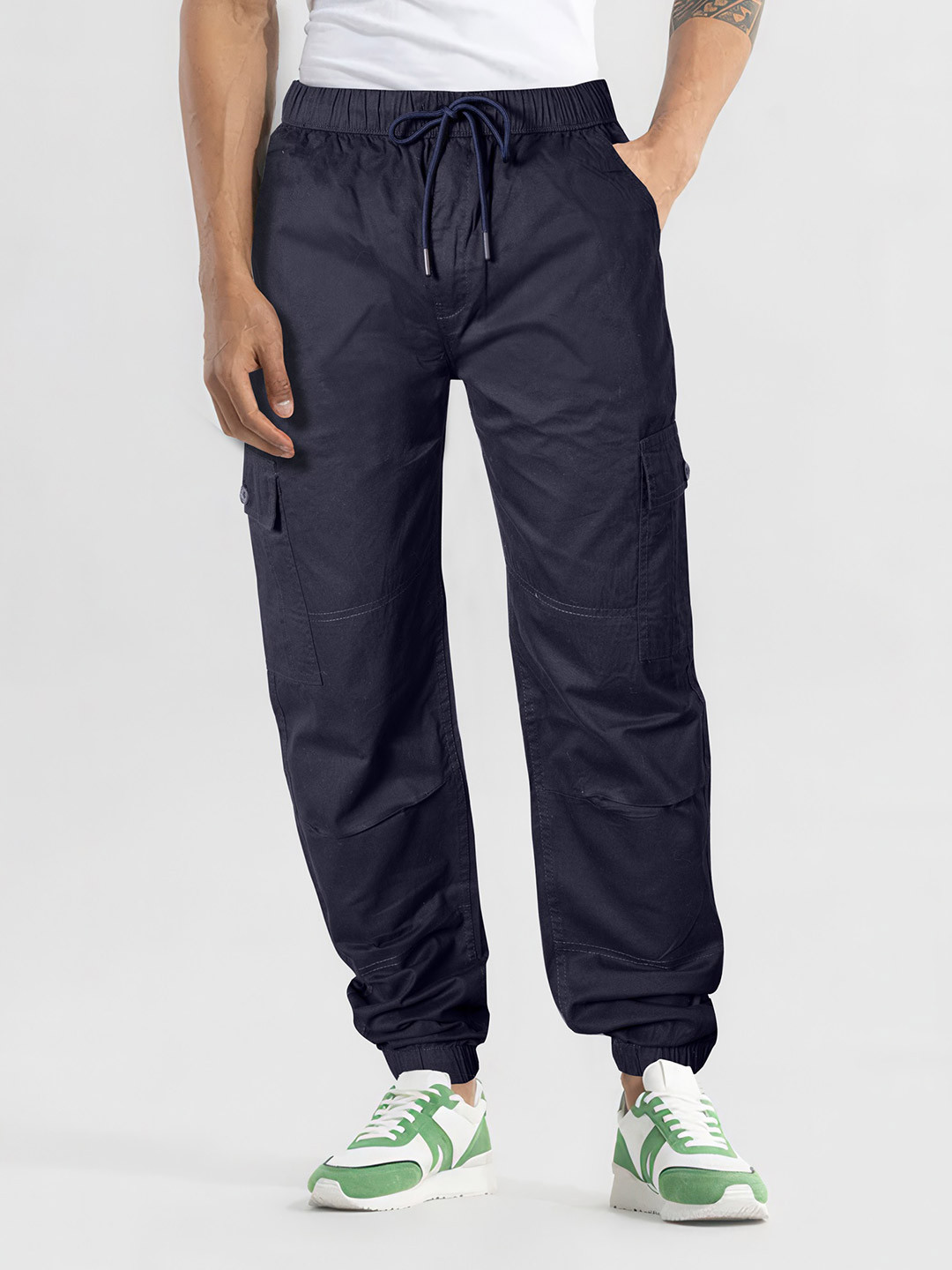 

Jb Just BLACK Men Relaxed Cargos Trousers, Navy blue