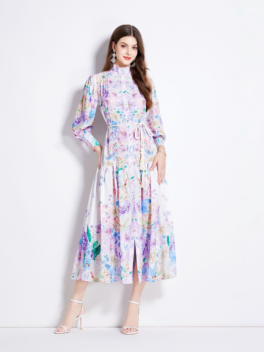 

JC Collection Floral Print Fit & Flare Midi Dress, Purple