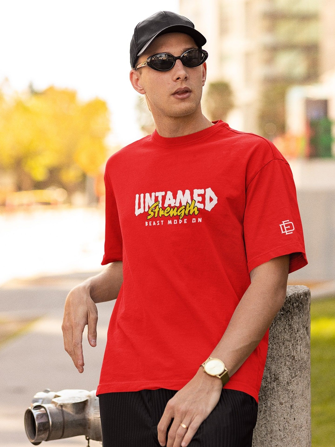 

Edyssa Men Printed T-shirt, Red