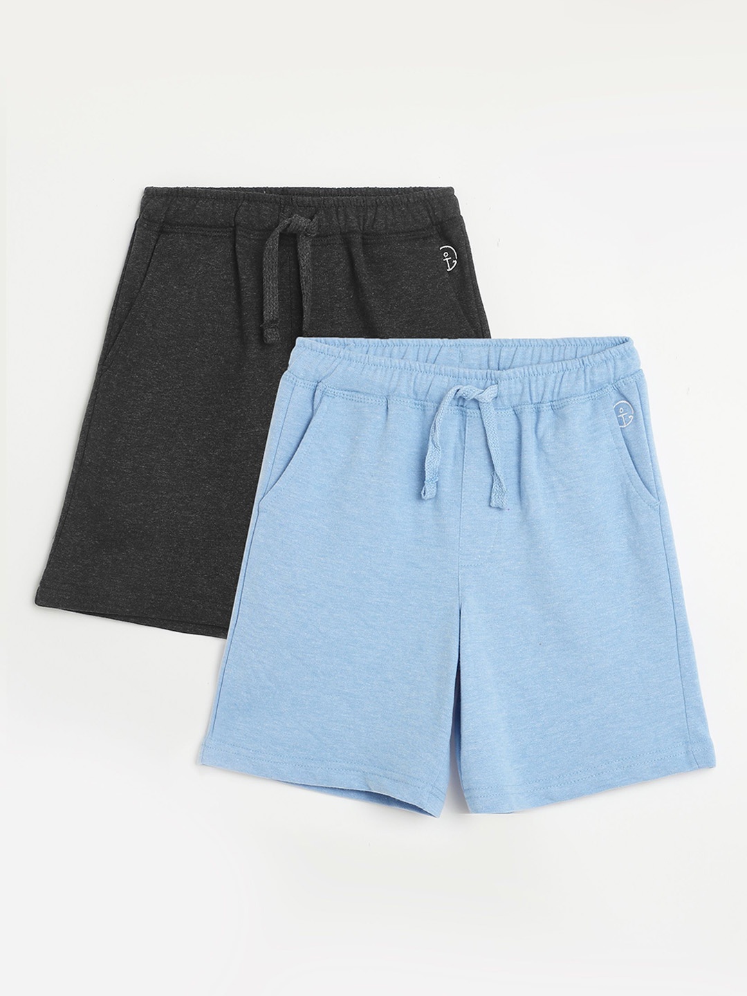 

Campana Boys Pack of 2 Regular Fit Solid Cotton Shorts, Charcoal