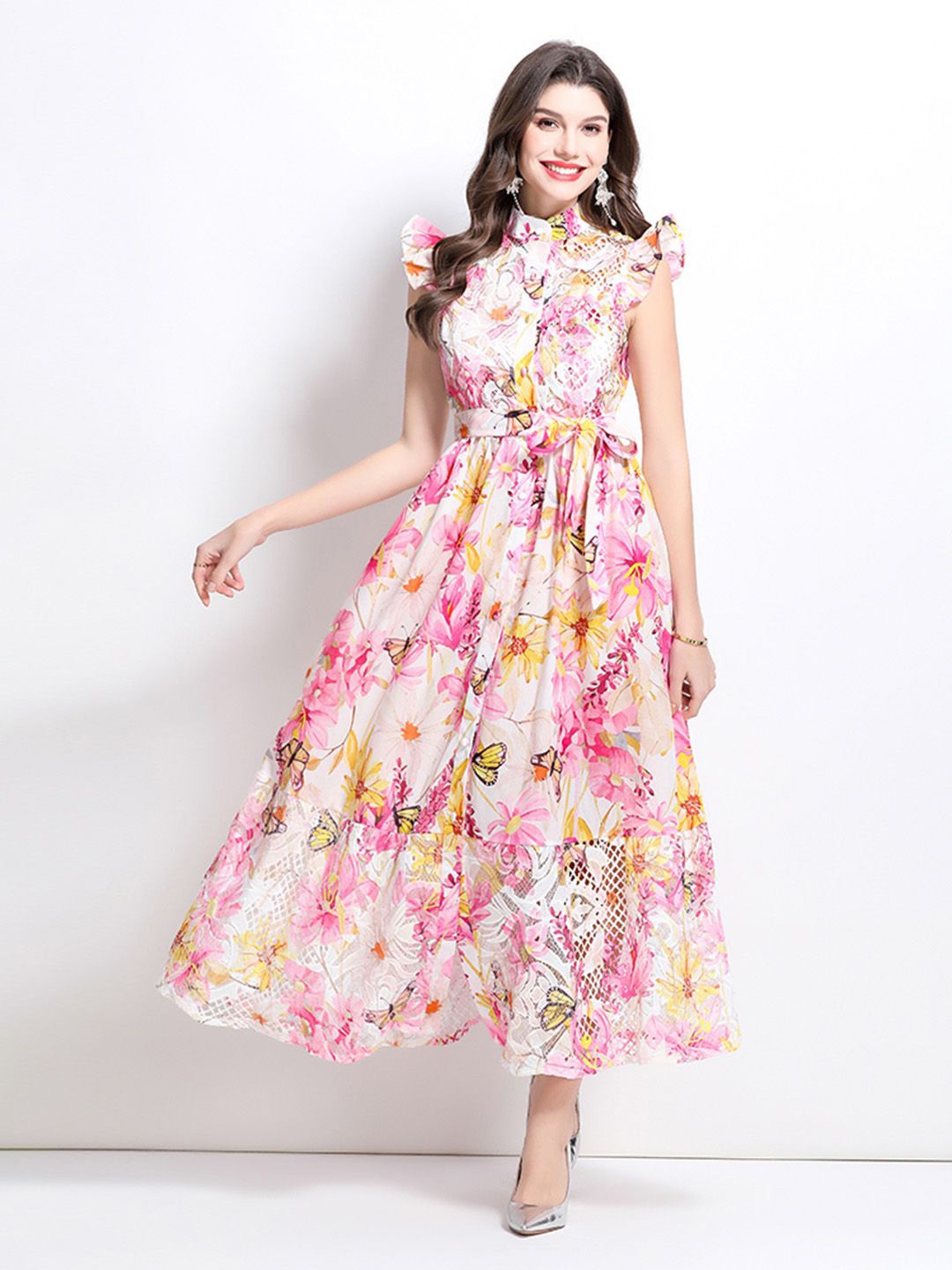 

JC Collection Floral Print Maxi Dress, Pink
