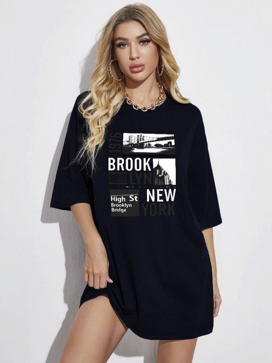 

SZN Women Printed Applique T-shirt, Blue
