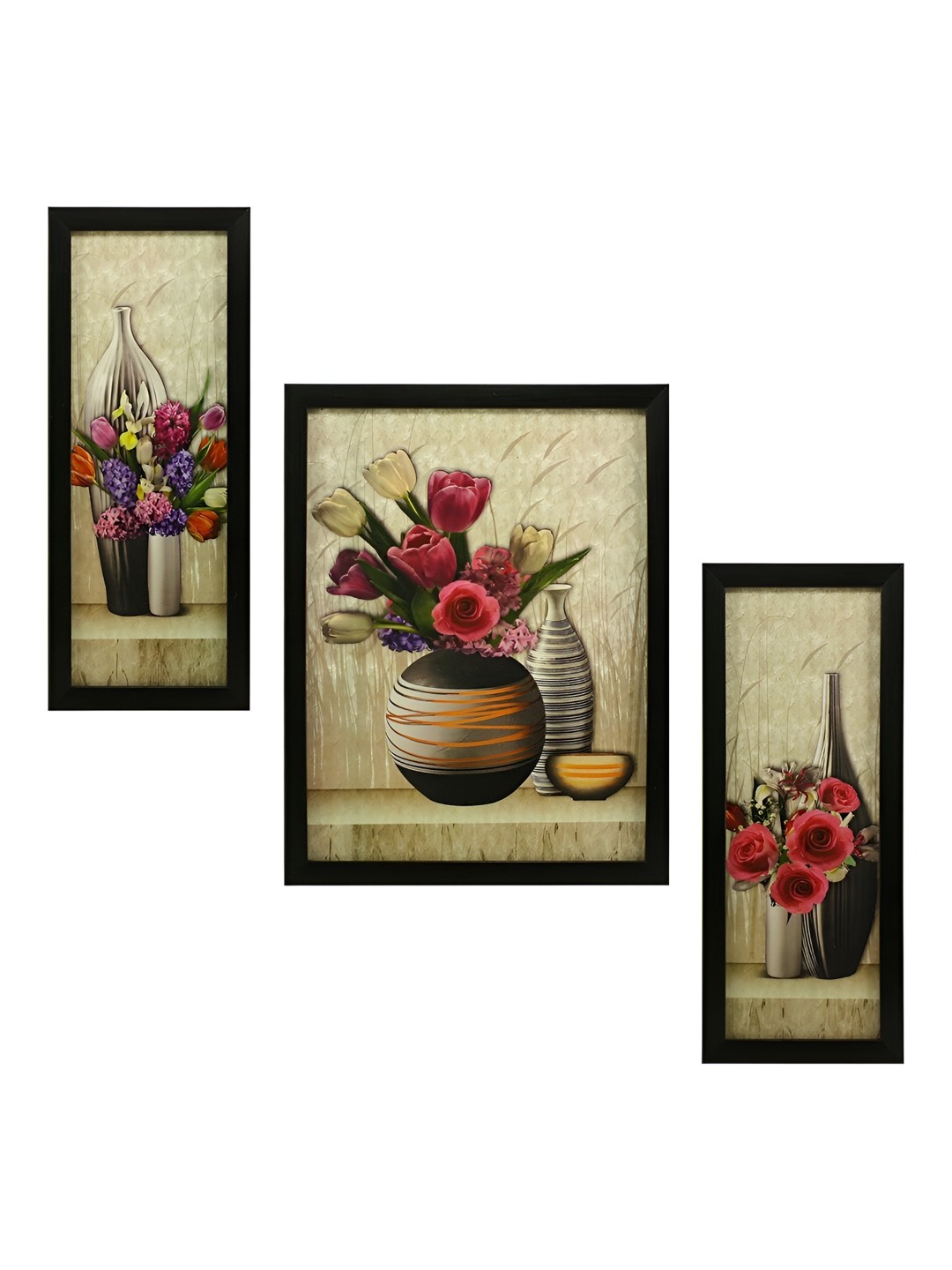 

Indianara Green & Pink 3 Piece Canvas Floral and Botanical Wall Paintings