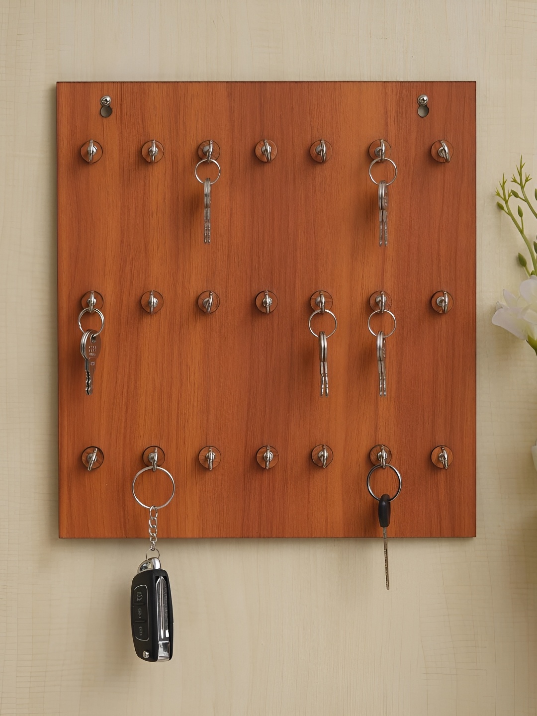

Webelkart Brown 21 Hooks Wall Hanging Wooden Key Holder