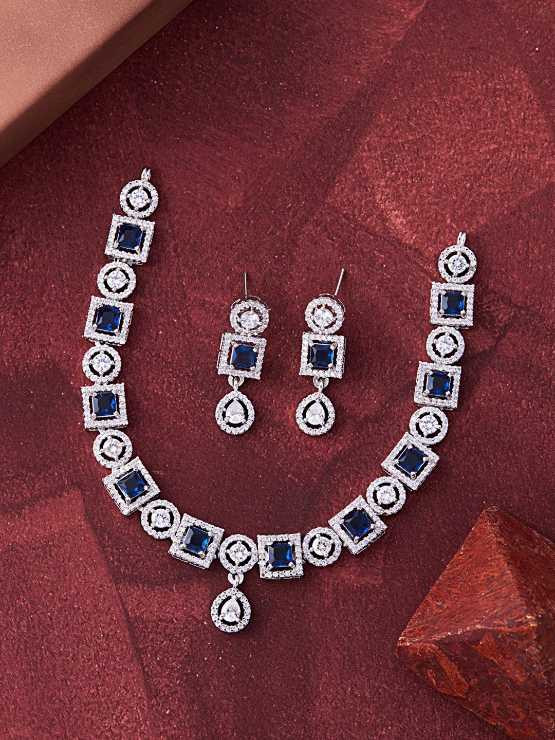 

Feelwhiz Silver Plated AD Studded Jewellery Set