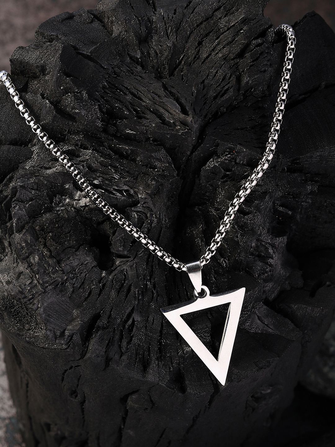 

French Accent Men Silver-Plated The Triad Pendant Chain