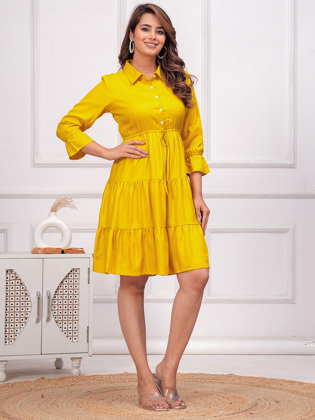 

all about you Fit & Flare Dress, Yellow
