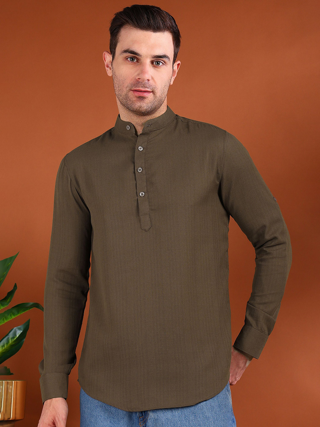 

Metronaut Men Opaque Casual Shirt, Brown