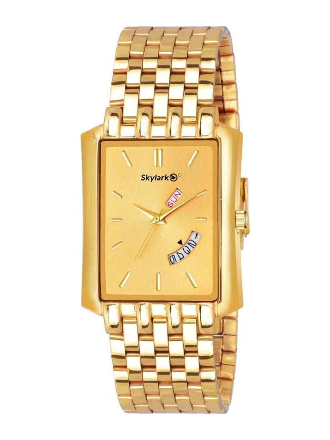 

Skylark Men Dial & Stainless Steel Straps Analogue Multi Function Watch Skygold-421, Gold