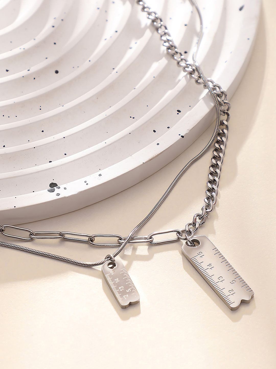 

French Accent Men Silver-Plated Minimal Chain