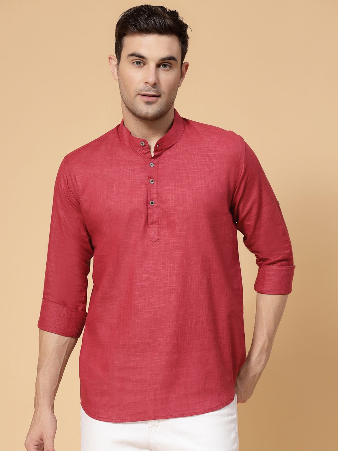 

Metronaut Men Opaque Casual Shirt, Red