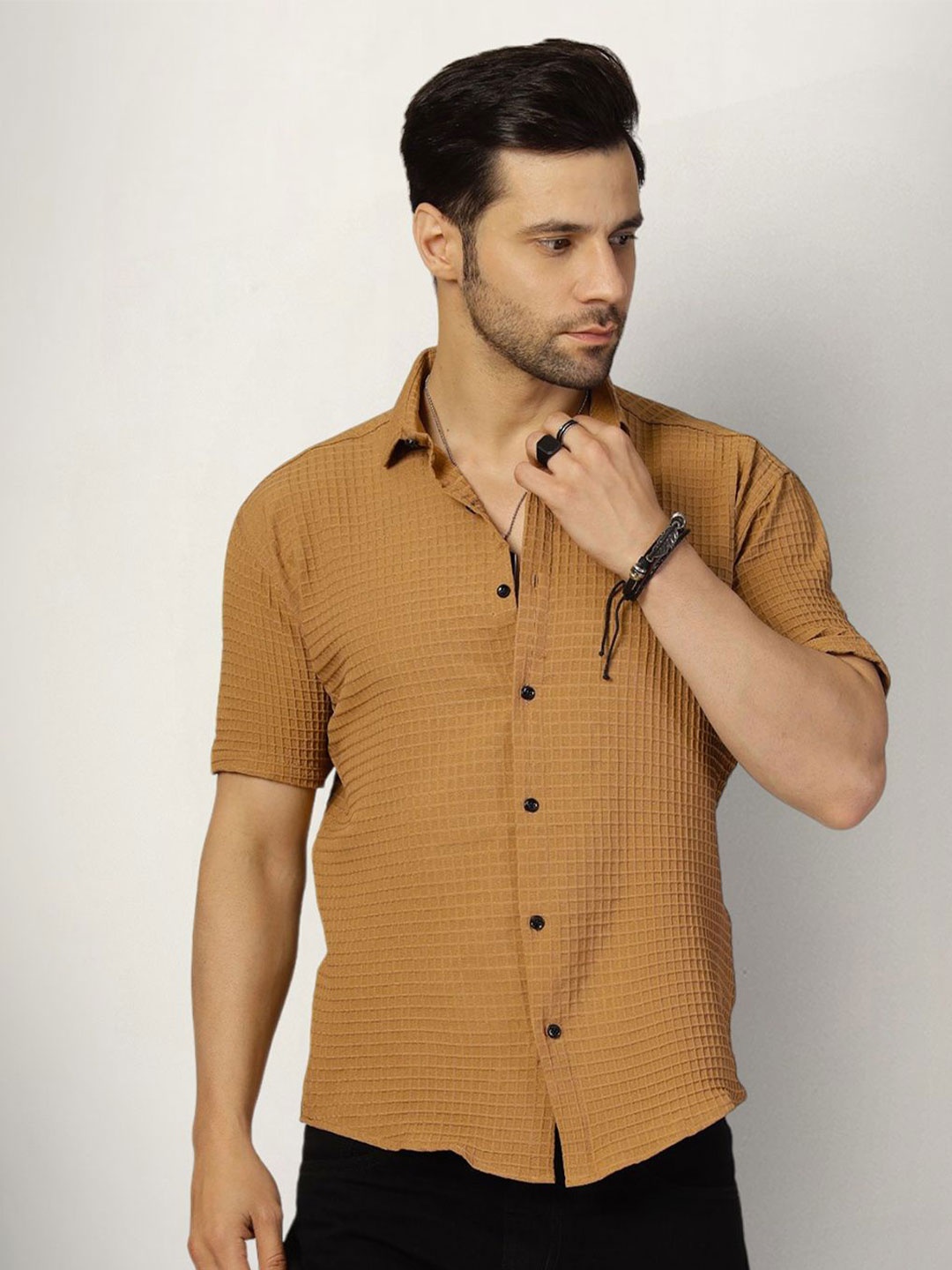 

SZN Men Original Opaque Casual Shirt, Brown