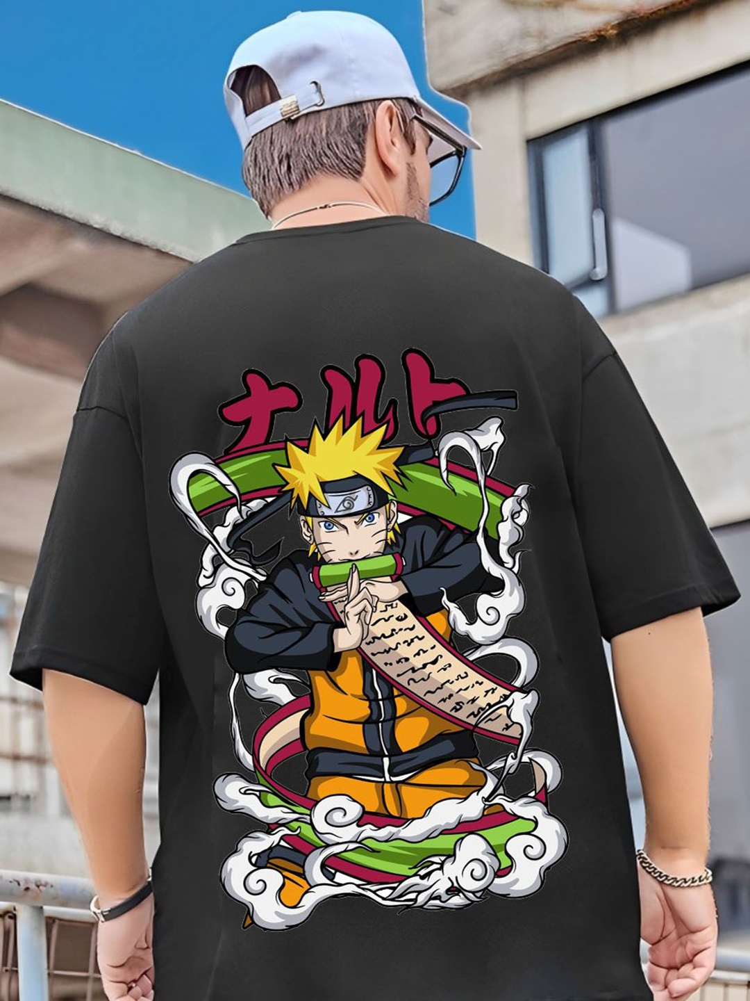 

Kushi Flyer Men Printed Applique T-shirt, Black