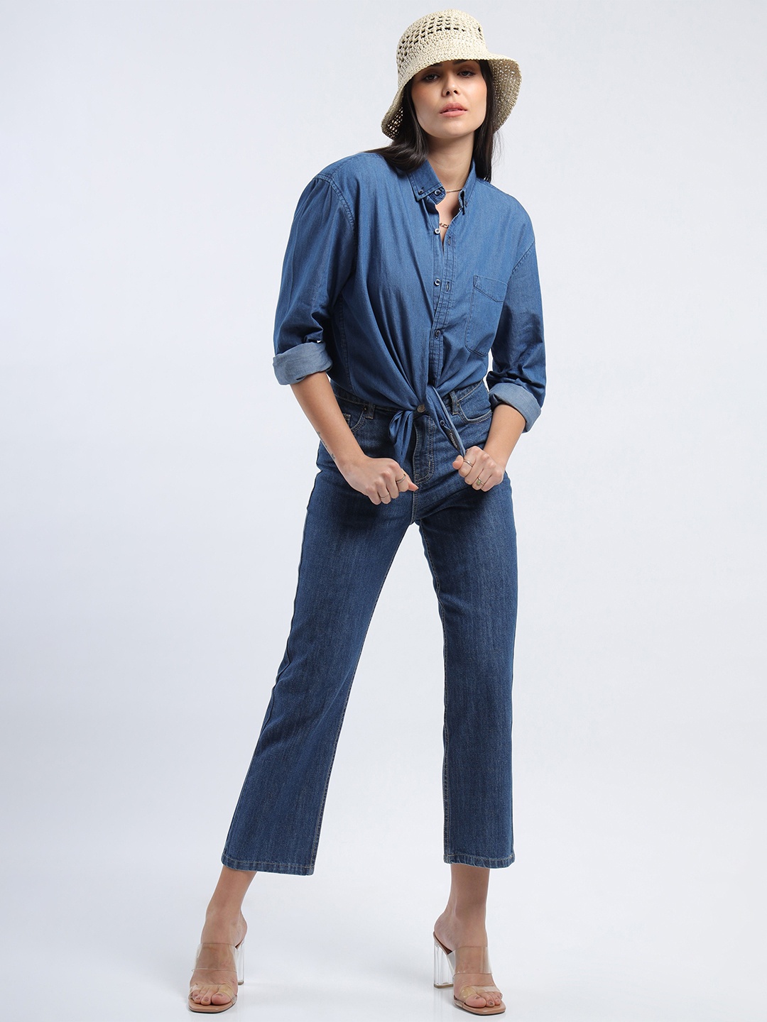 

Noggah Women Opaque Casual Shirt, Blue