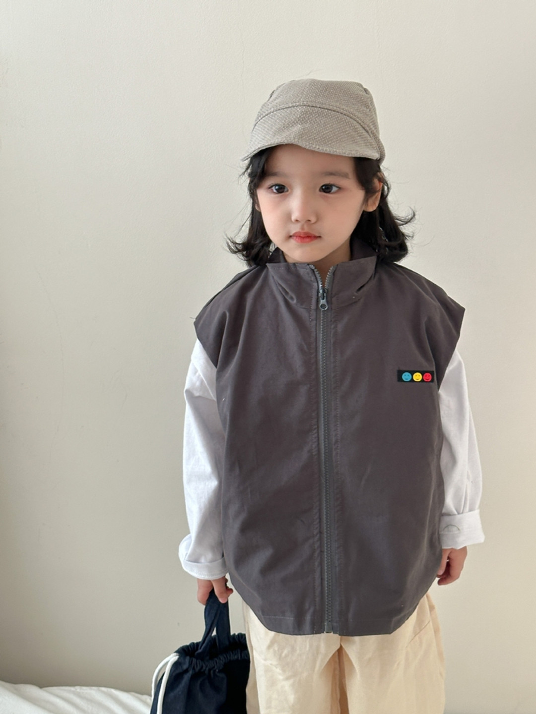 

LULU & SKY Unisex Kids Geometric Colourblocked without Biker Jacket, Grey