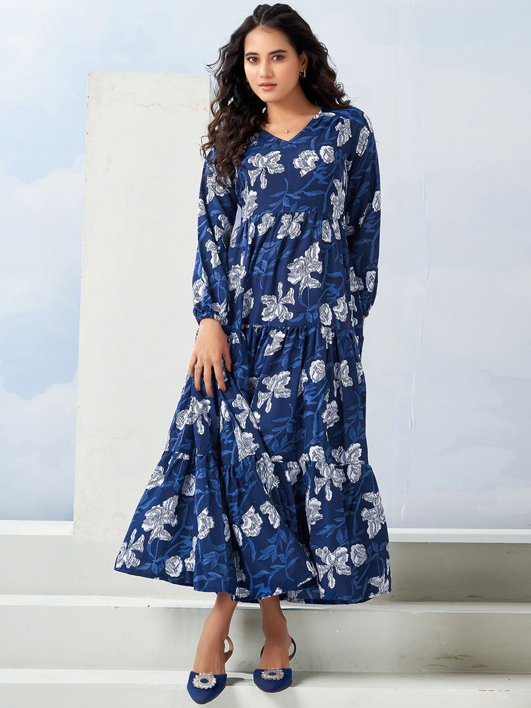 

Moda Rapido Floral Print Fit & Flare Midi Dress, Blue