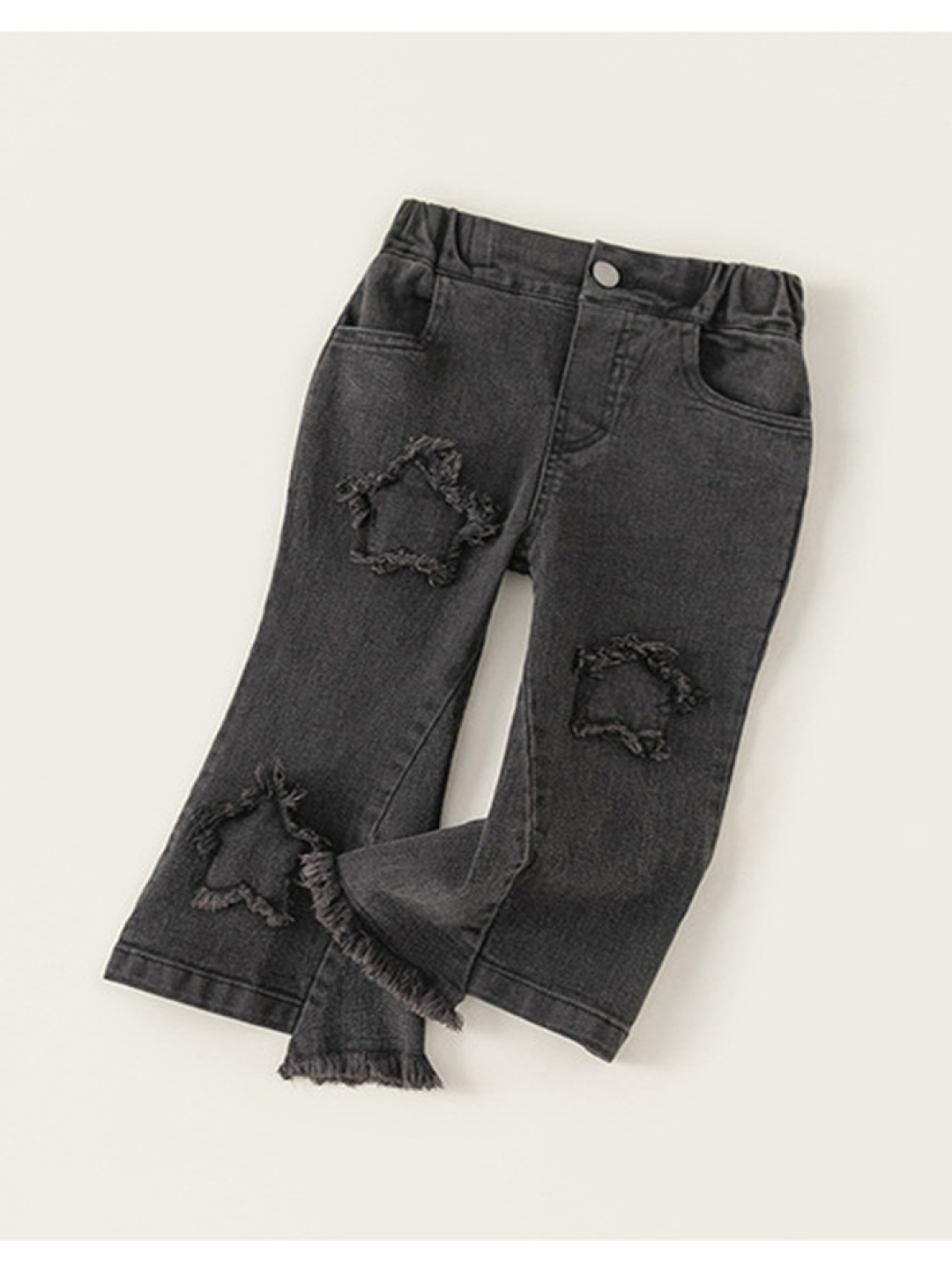 

LULU & SKY Girls Bootcut Highly Distressed Jeans, Black