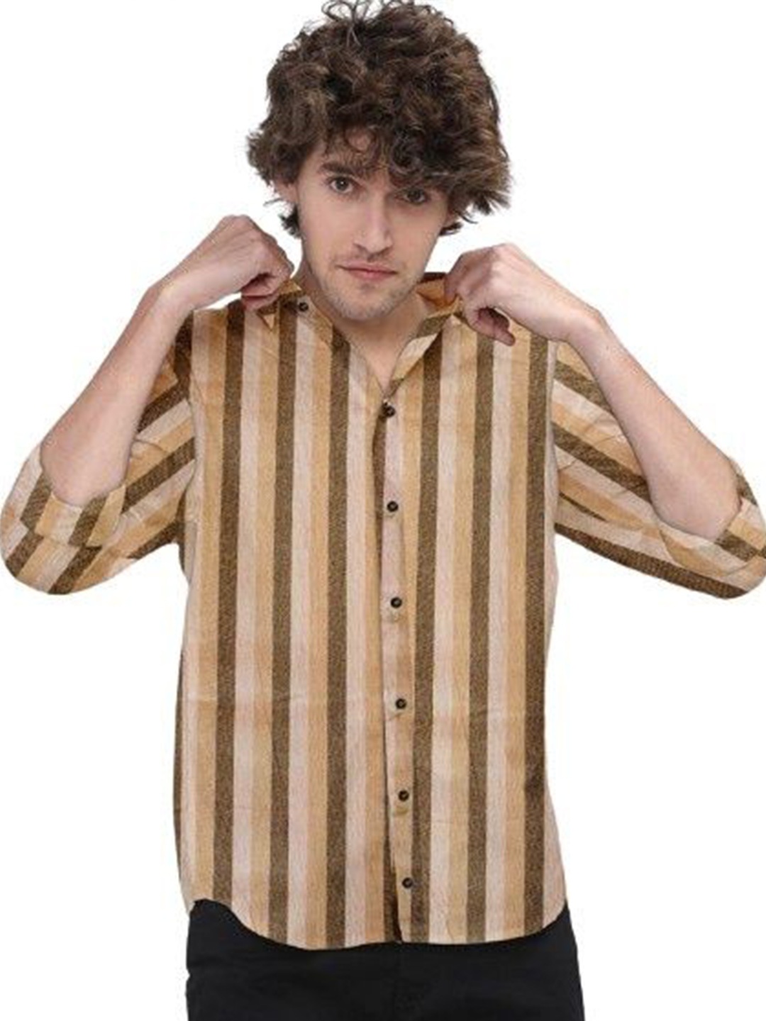 

ISUEL FAB Men Opaque Printed Casual Shirt, Brown