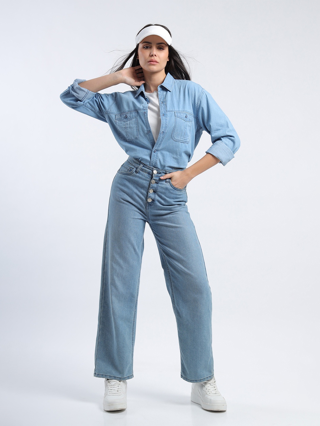 

Noggah Women Opaque Casual Shirt, Blue