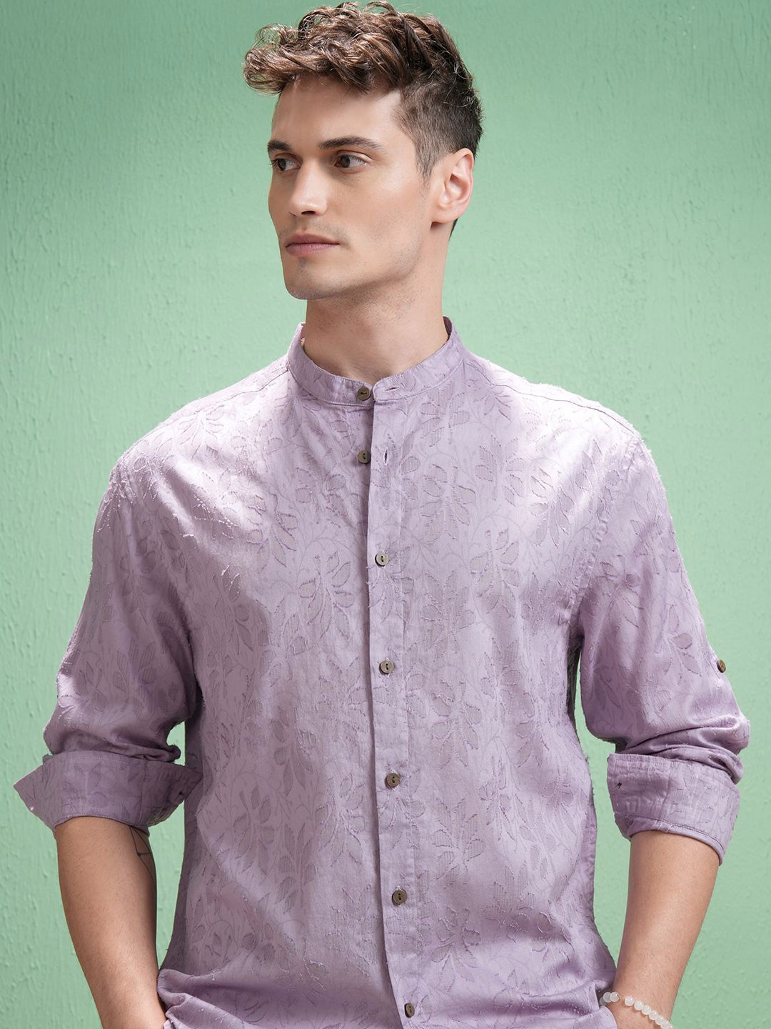 

HIGHLANDER Men Opaque Casual Shirt, Lavender