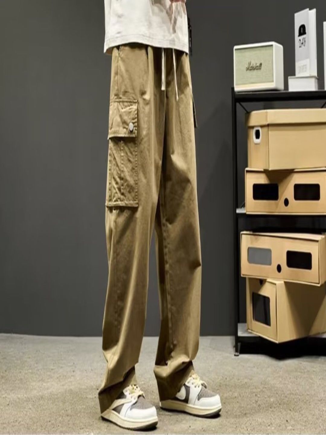 

StyleCast Men Straight Fit Cargos Trousers, Green