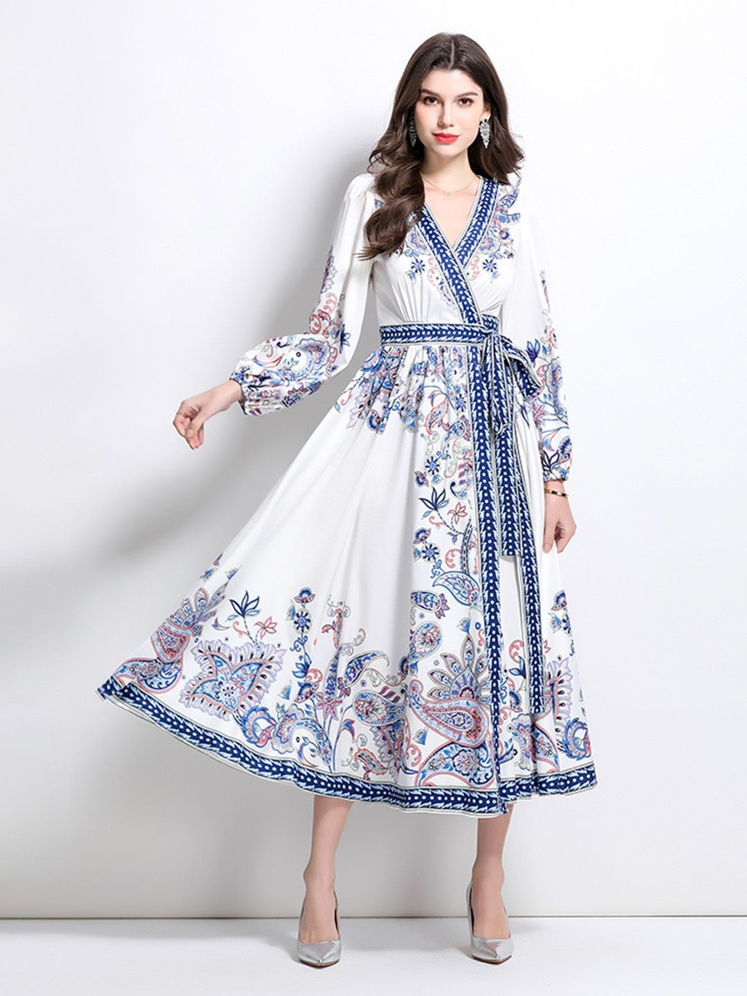 

JC Collection Floral Print Maxi Dress, White