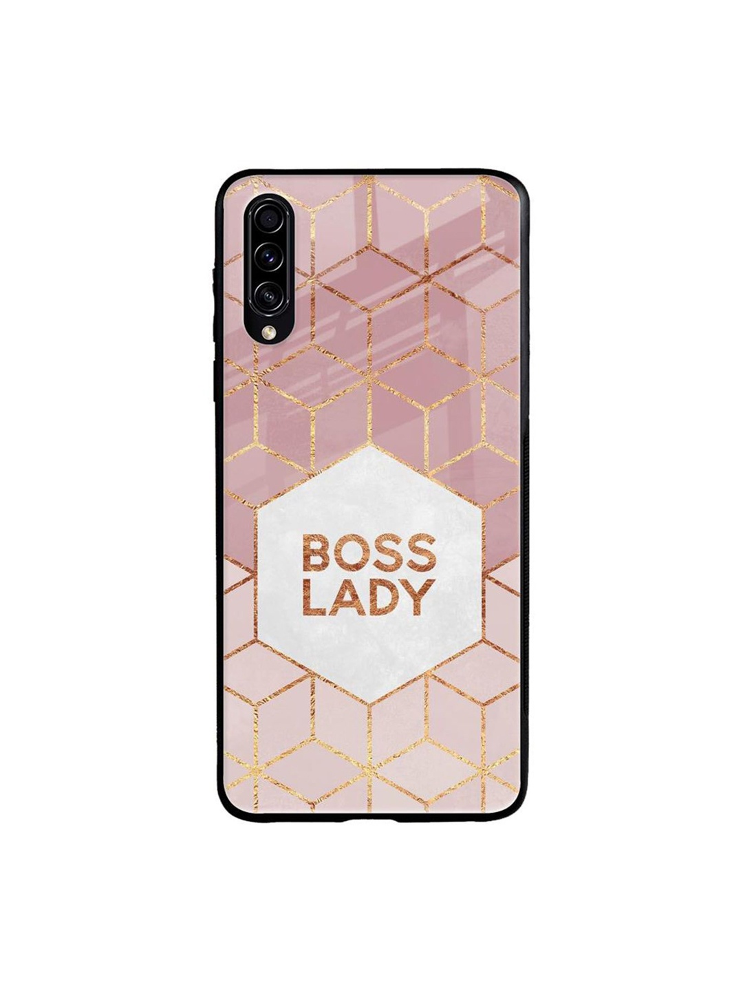

QRIOH Geometric Printed Samsung Galaxy A70S Back Case Mobile Accessories, Pink