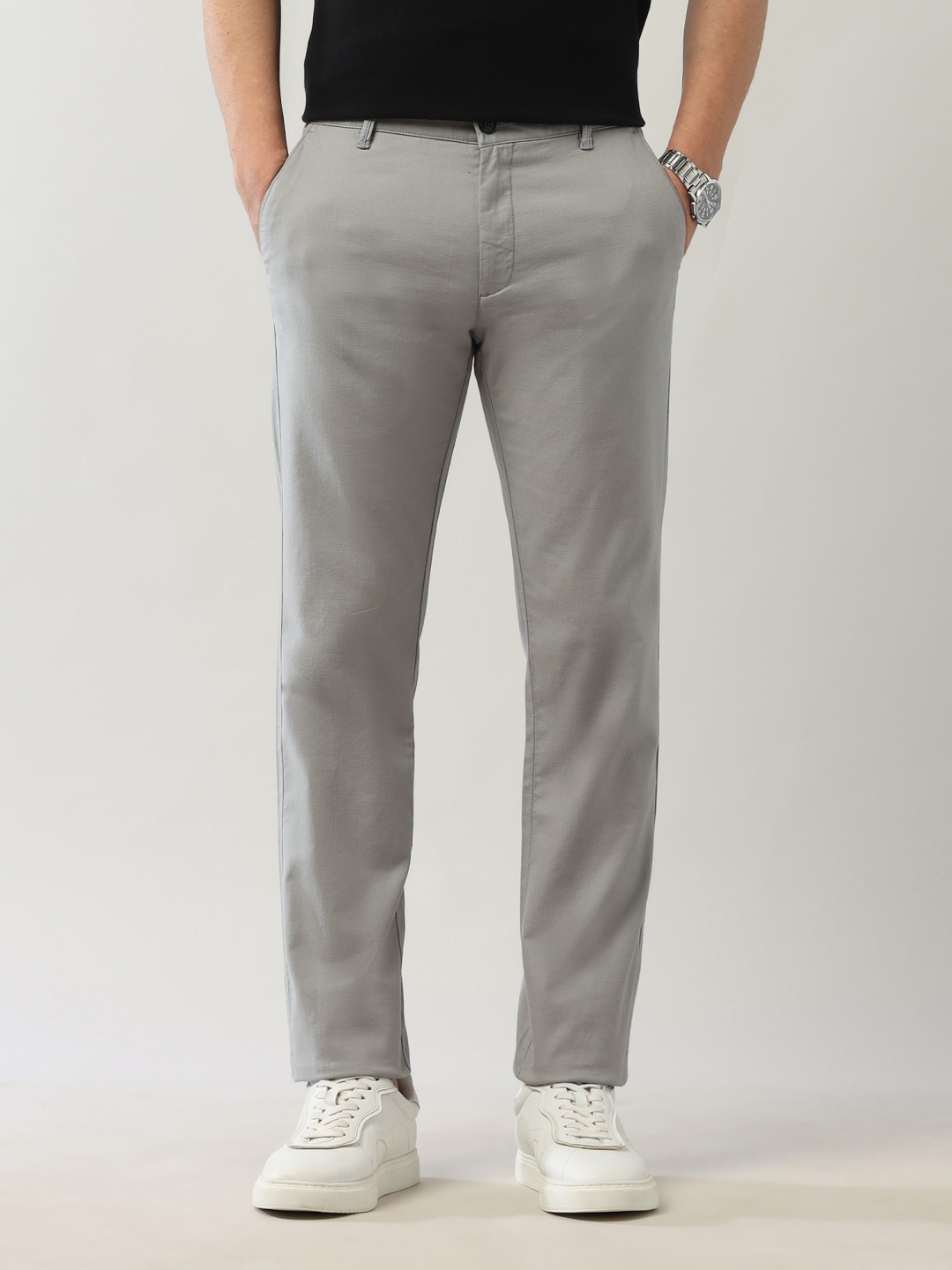 

Arrow Sport Men Classic Chinos Trousers, Grey
