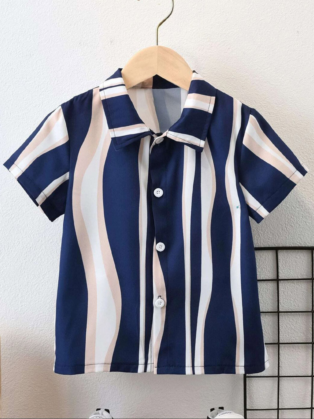 

BAESD Boys Standard Opaque Striped Party Shirt, Blue
