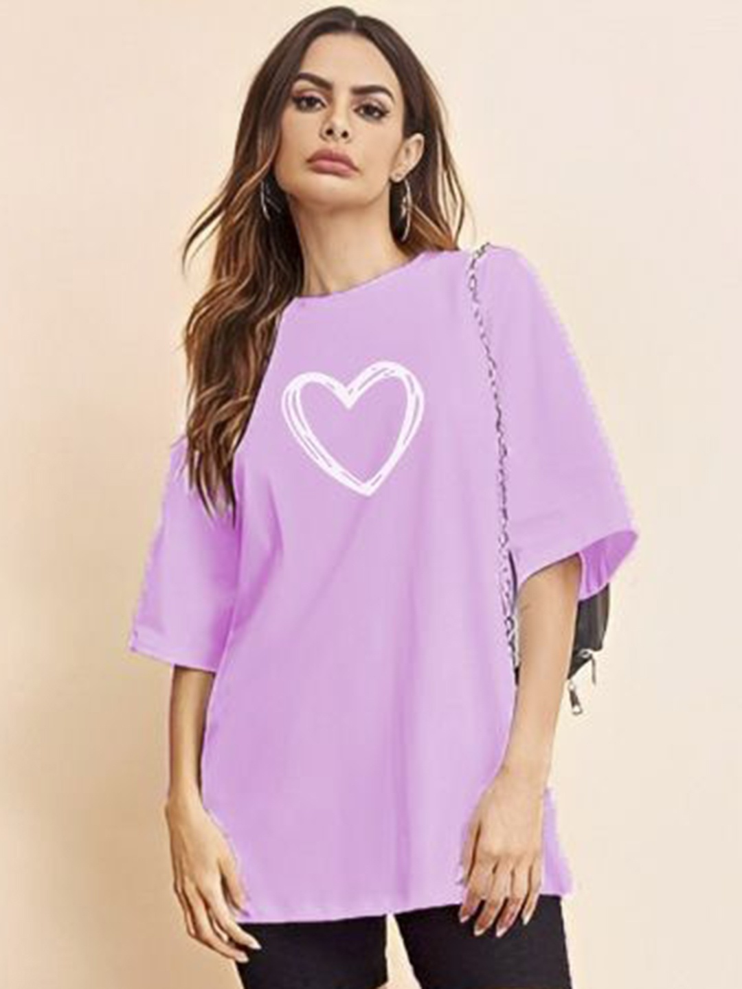 

SZN Women Printed Applique T-shirt, Purple