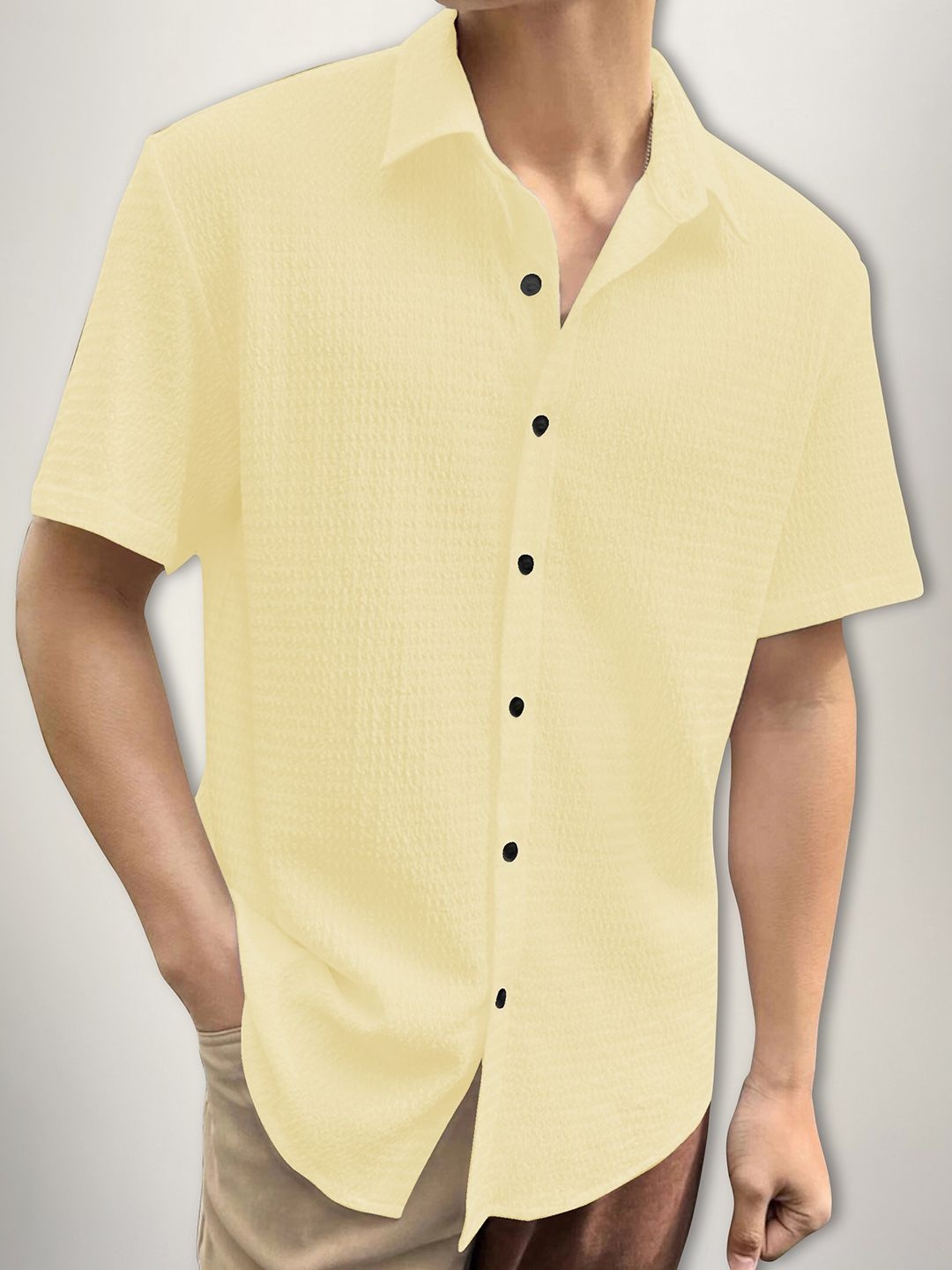 

SZN Men Textured Original Fit Casual Shirt, Yellow