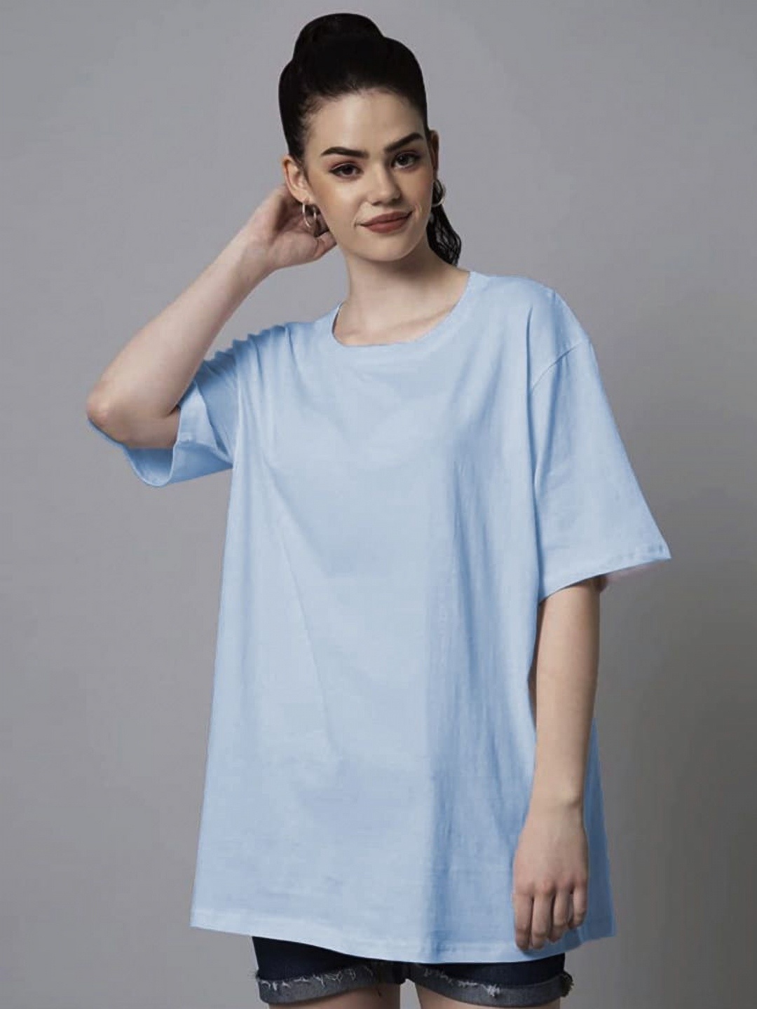 

SZN Women Printed Extended Sleeves Pockets T-shirt, Blue