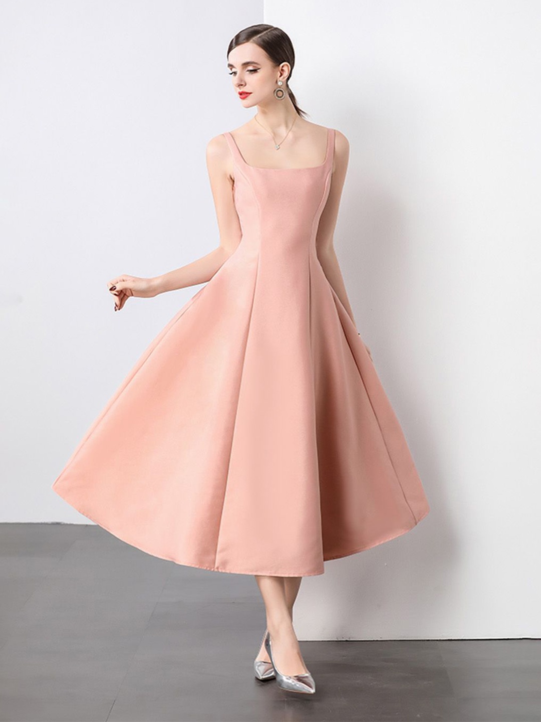 

JC Collection Off-Shoulder Fit & Flare Midi Dress, Pink