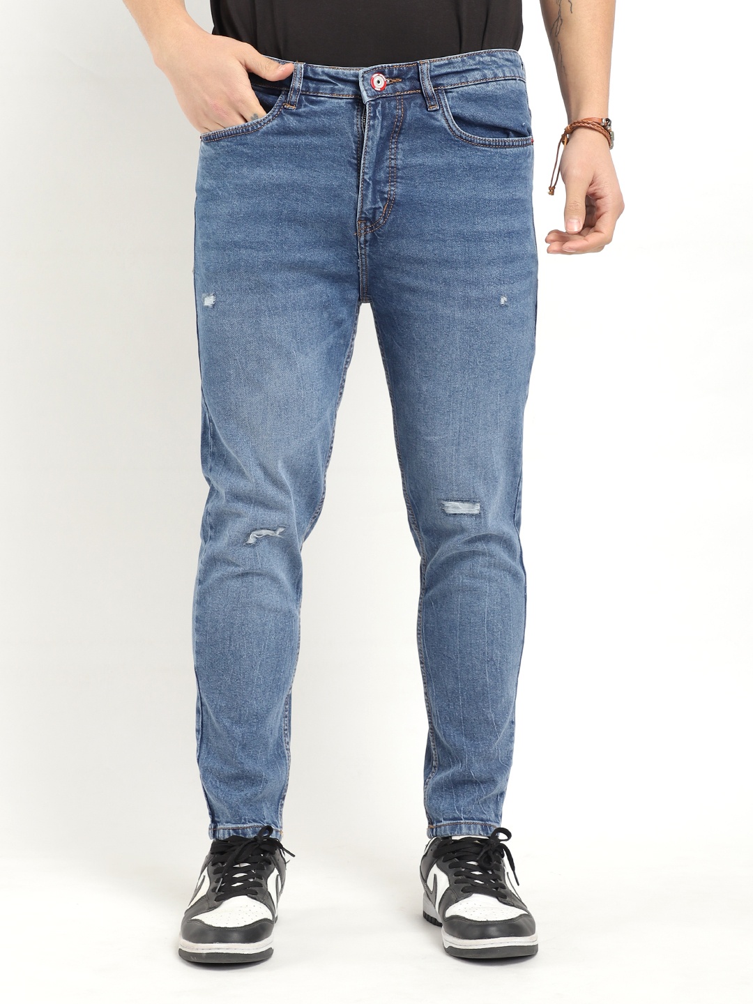 

JIMMY & JORDAN Men Jean Skinny Fit Mildly Distressed Light Fade Jeans, Blue