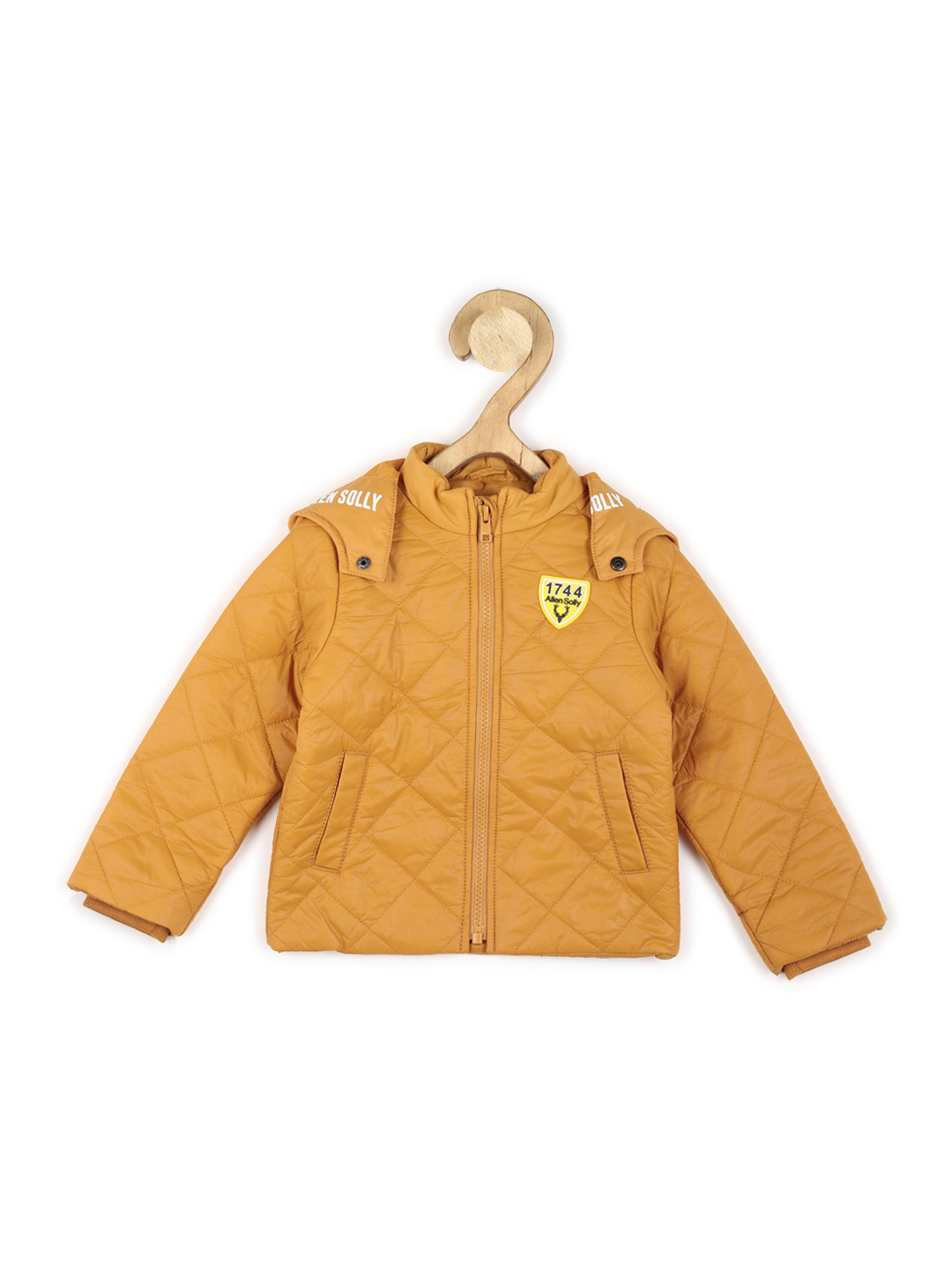 

Allen Solly Junior Boys Open Front Jacket with Patchwork, Yellow