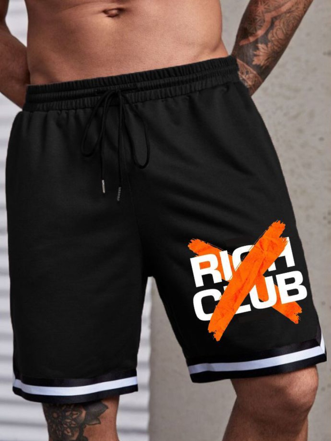 

culish Men Printed High-Rise Training or Gym Shorts, Black