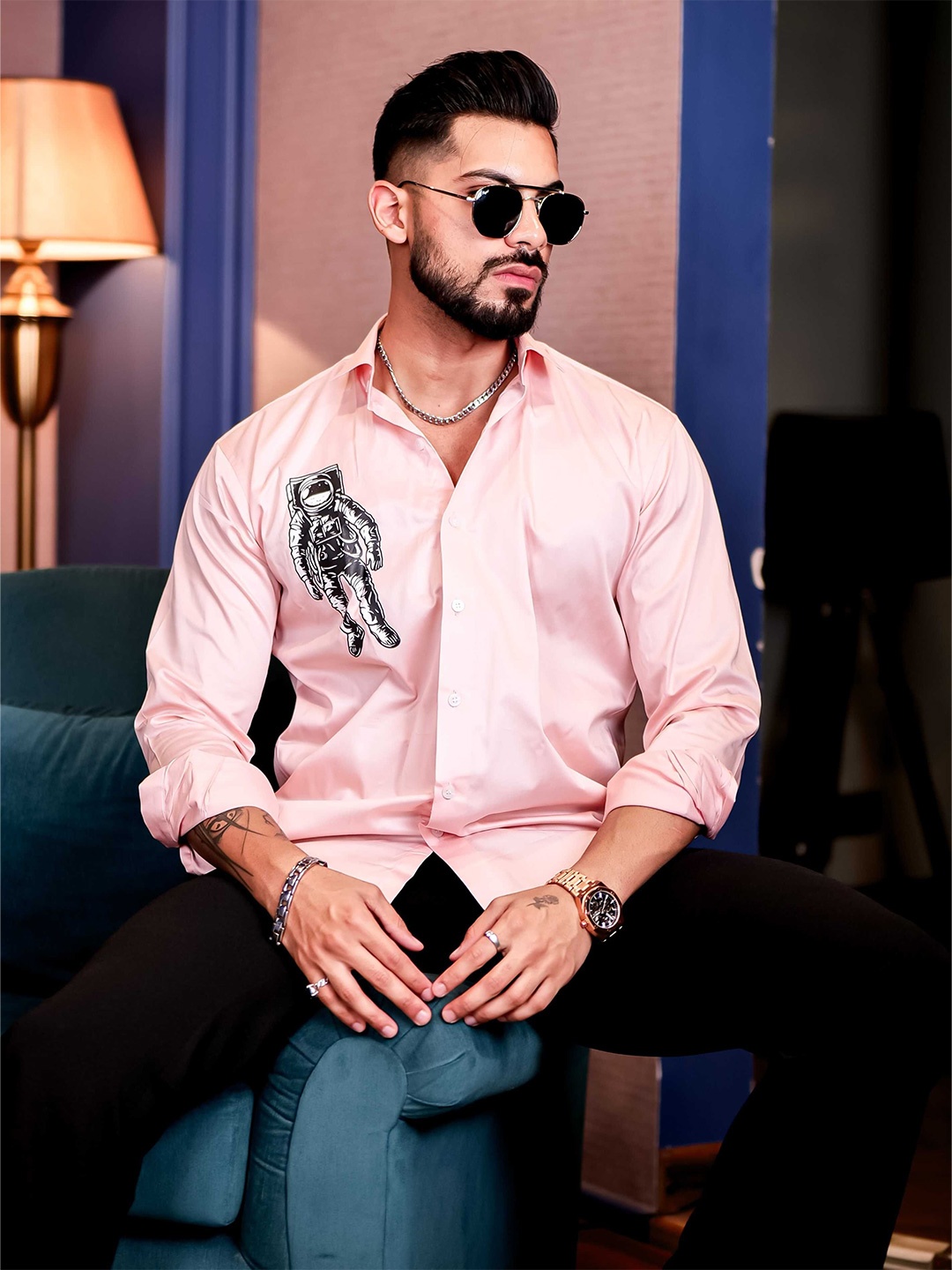 

Foomer Men Standard Opaque Casual Shirt, Pink