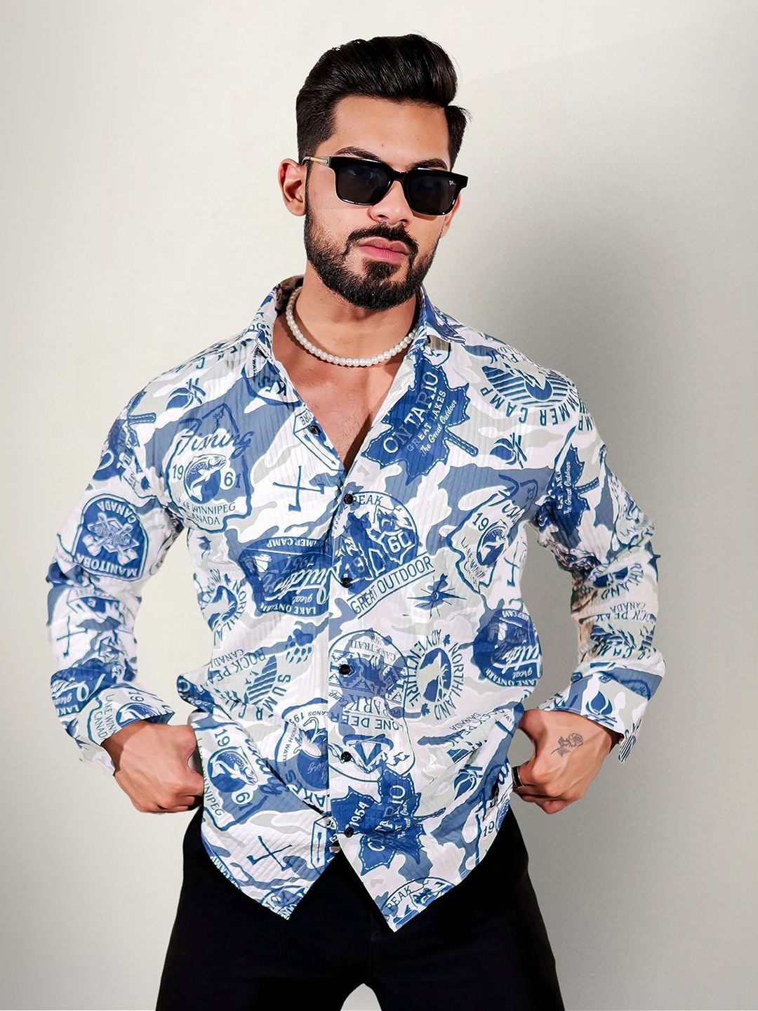 

SZN Men Original Opaque Printed Casual Shirt, Multi