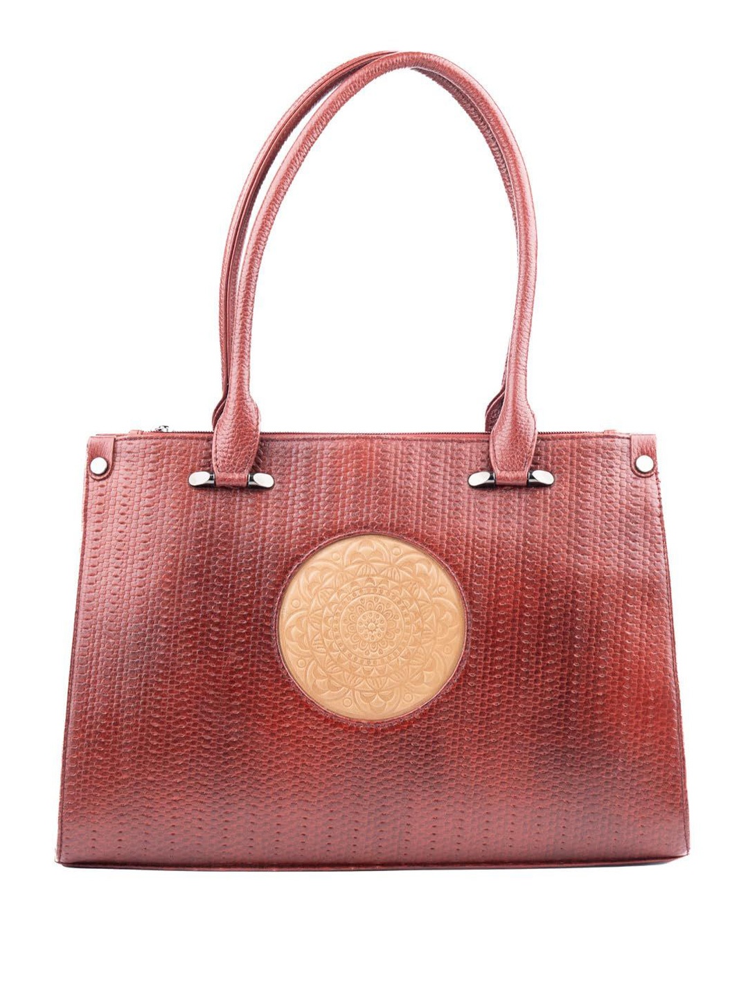 

AMOREE Textured Leather Shoulder Bag, Brown