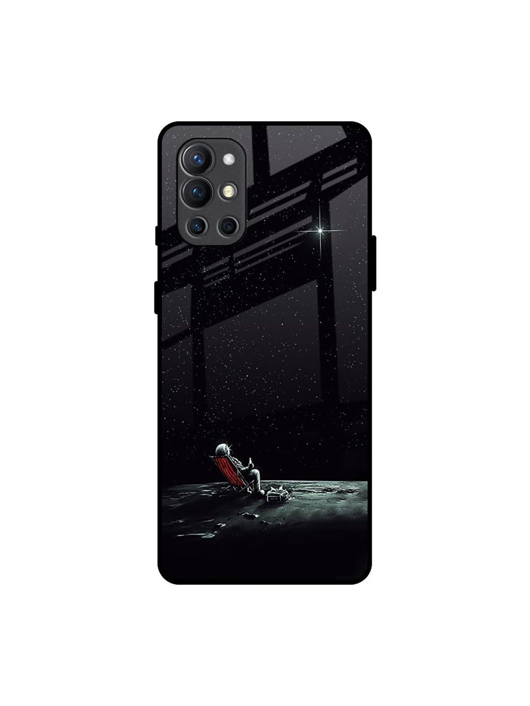 

QRIOH Quirky Printed OnePlus 9R Back Case Mobile Accessories, Black