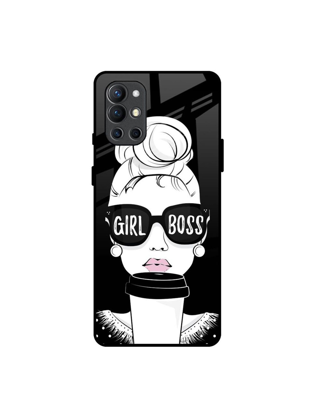 

QRIOH Quirky Printed OnePlus 9R Back Case Mobile Accessories, Black