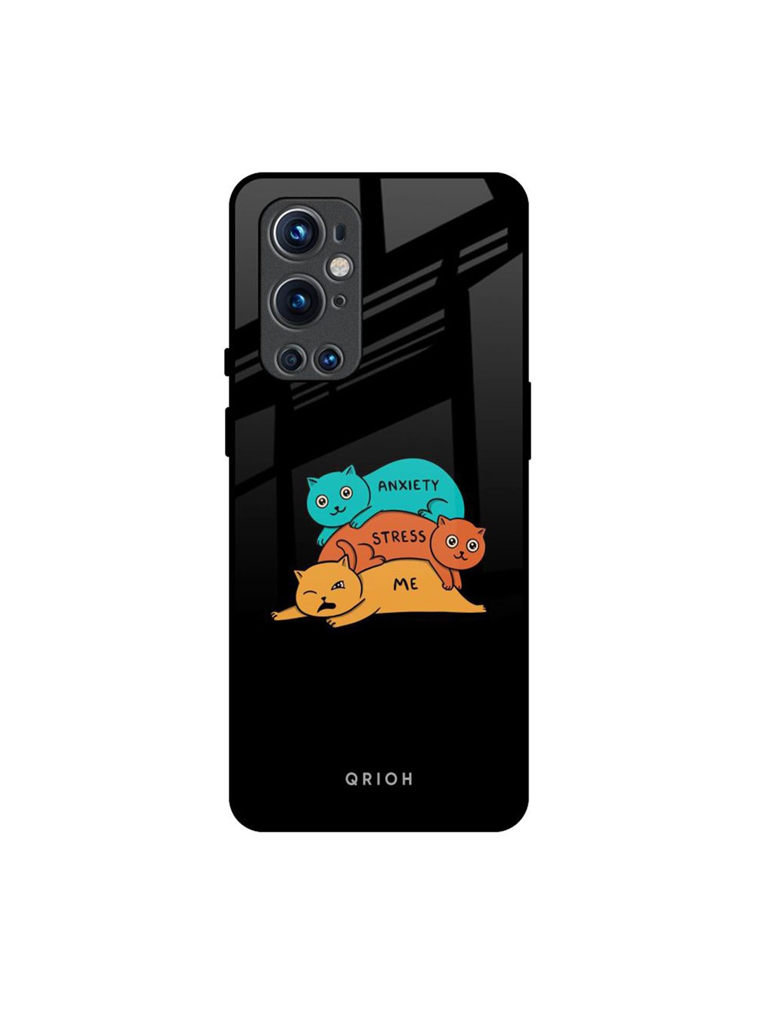 

QRIOH Quirky Printed OnePlus 9 pro Back Case Mobile Accessories, Black