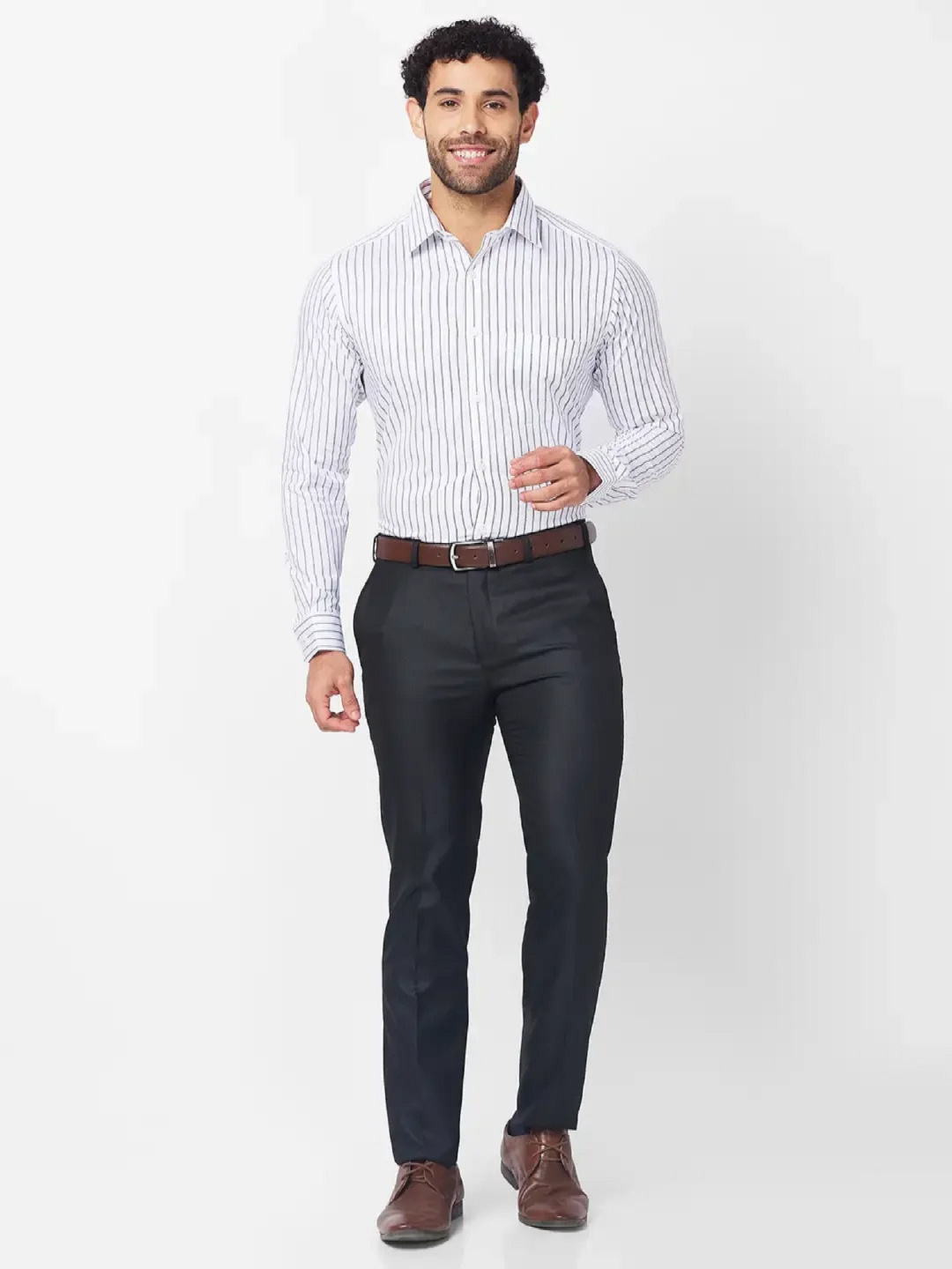 

Haul Chic Men Smart Slim Fit Trousers, Black